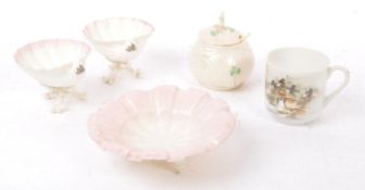 ROYAL WORCESTER - COLLECTION OF PORCELAIN SHELL TABLE SALTS