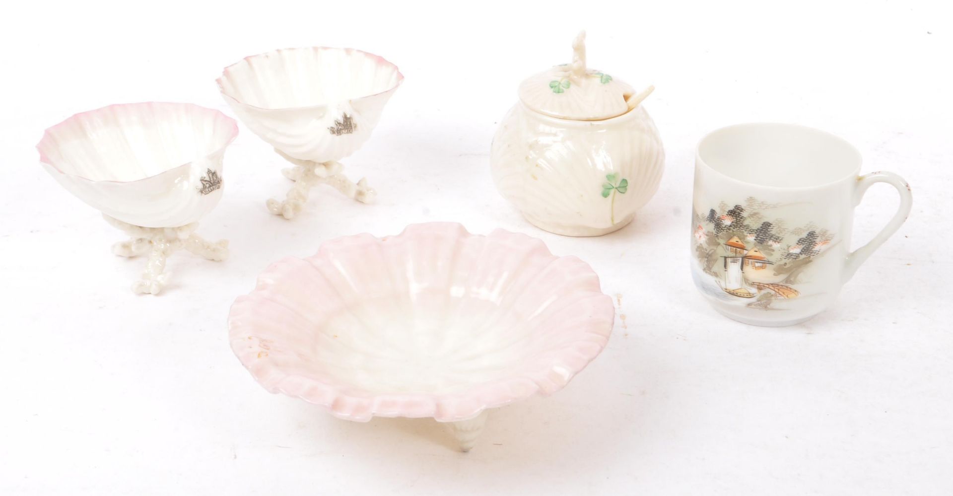 ROYAL WORCESTER - COLLECTION OF PORCELAIN SHELL TABLE SALTS