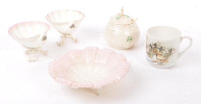 ROYAL WORCESTER - COLLECTION OF PORCELAIN SHELL TABLE SALTS