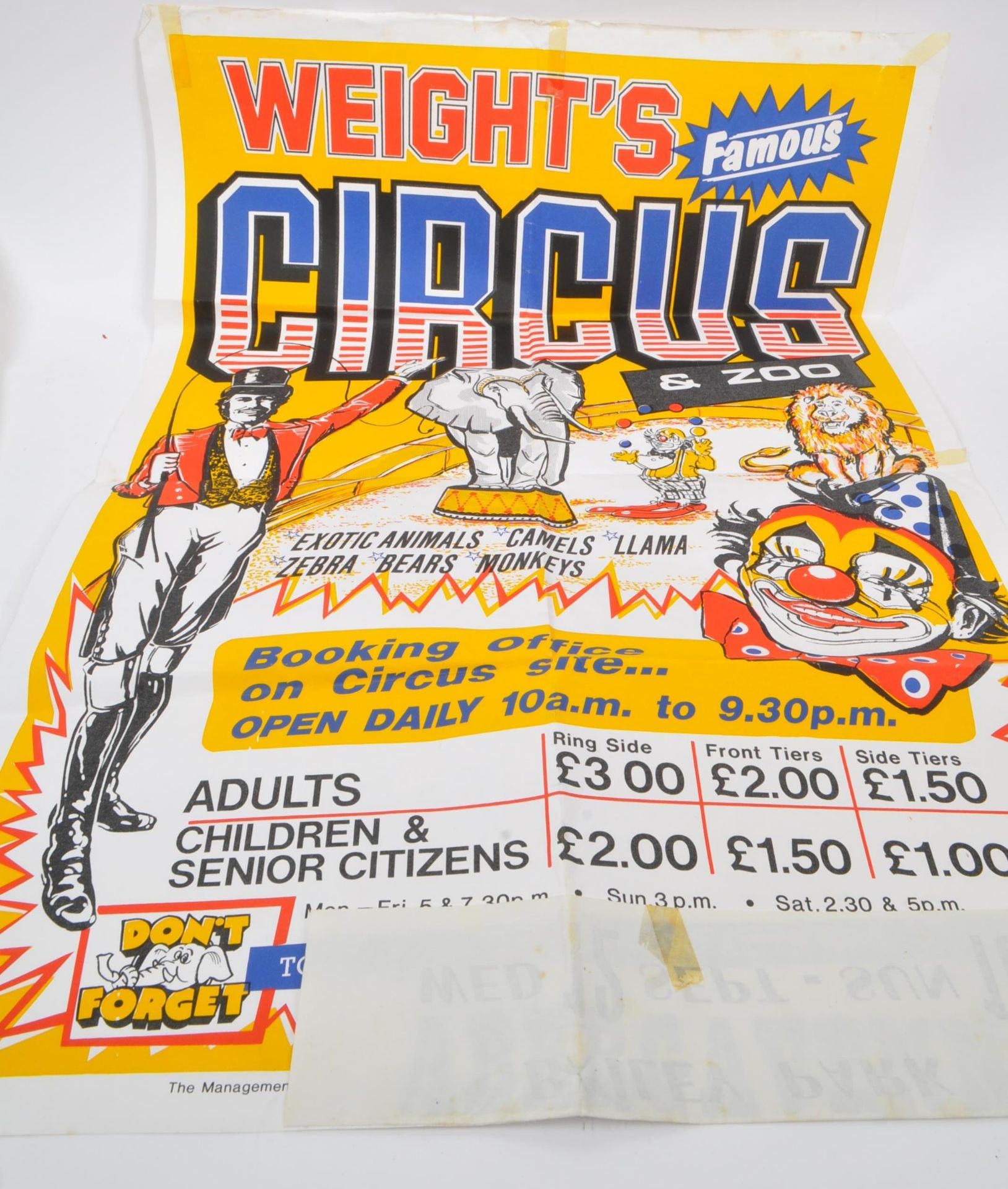 COLLECTION OF FOUR 1970S / 80S WEIGHT'S CIRCUS POSTERS - Image 4 of 5