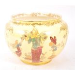 CROWN DEVON - LARGE CERAMIC PLANTER WITH FAIRY FIGURES