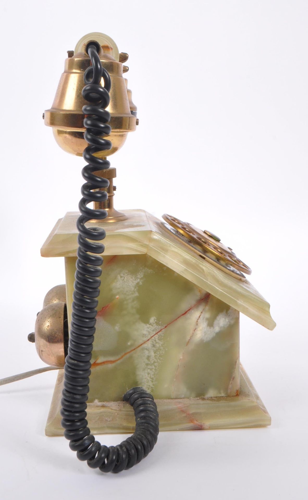 VINTAGE CIRCA. 1930S ONYX AND BRASS ROTARY DIAL TELEPHONE - Image 2 of 6