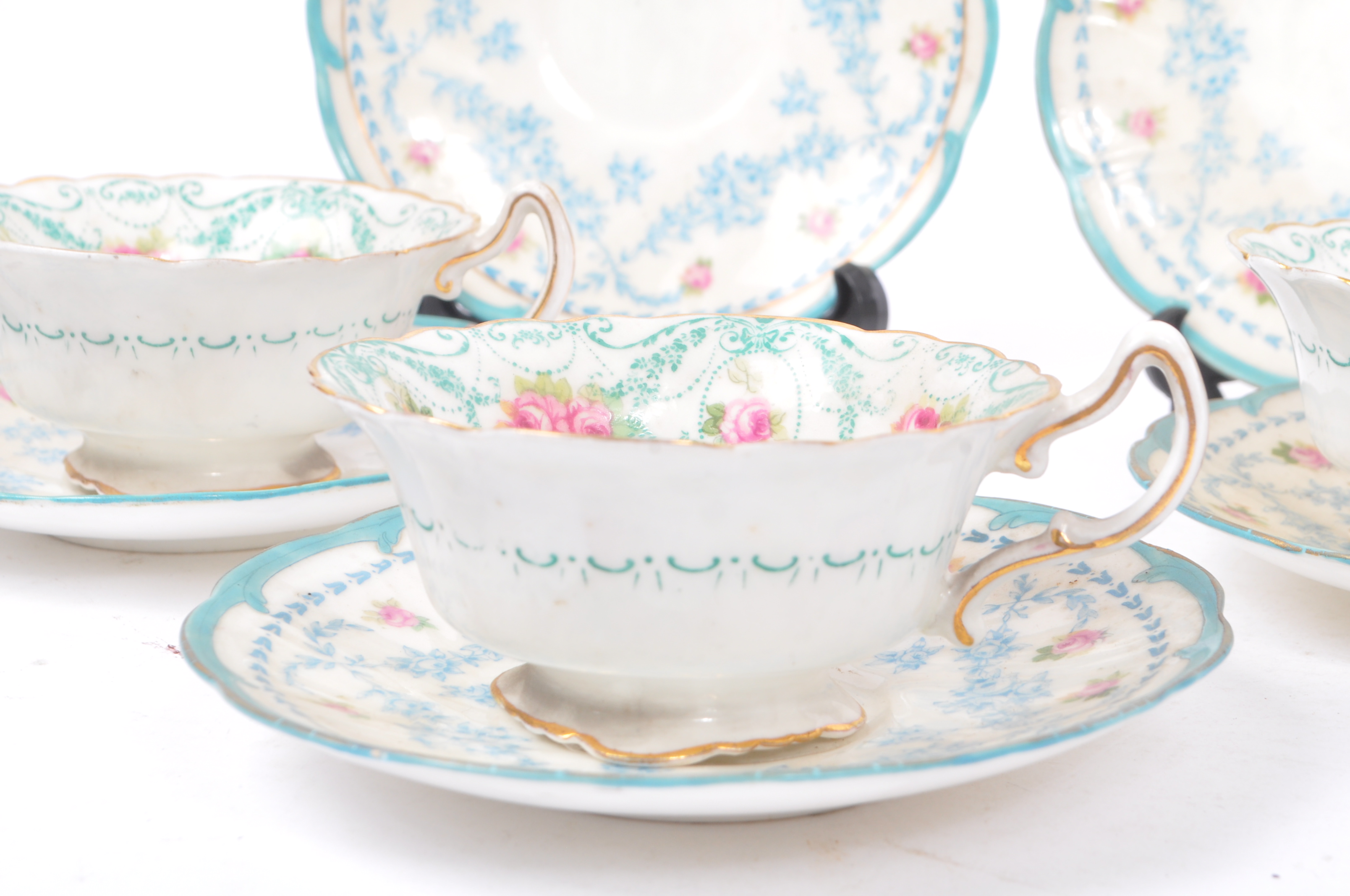 THREE EARLY 20TH CENTURY ROYAL DOULTON TEACUP & SAUCER - Image 2 of 5