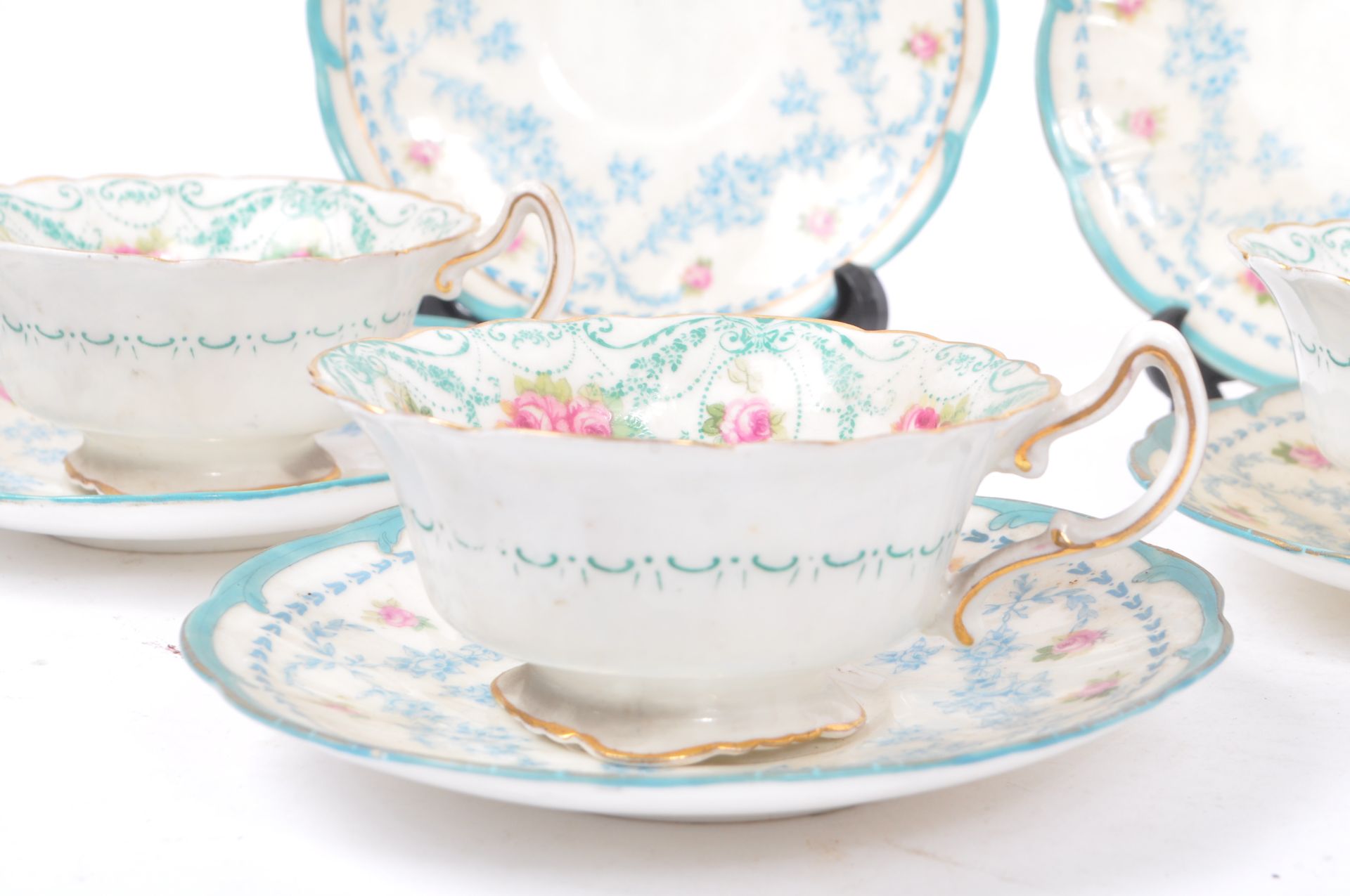 THREE EARLY 20TH CENTURY ROYAL DOULTON TEACUP & SAUCER - Image 2 of 5