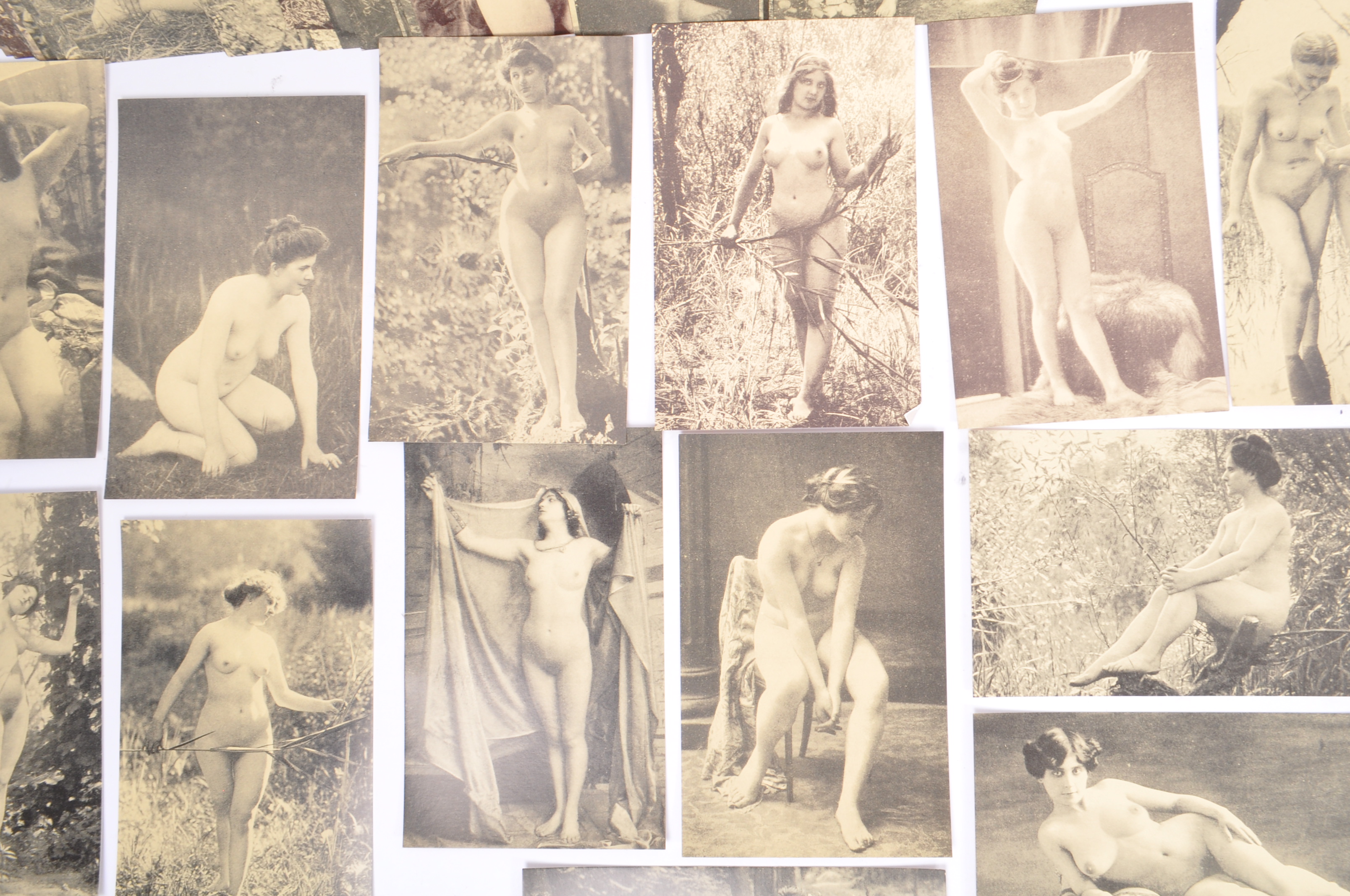 COLLECTION OF FRENCH EROTIC OUTDOOR NUDE POSTCARDS - Image 4 of 12