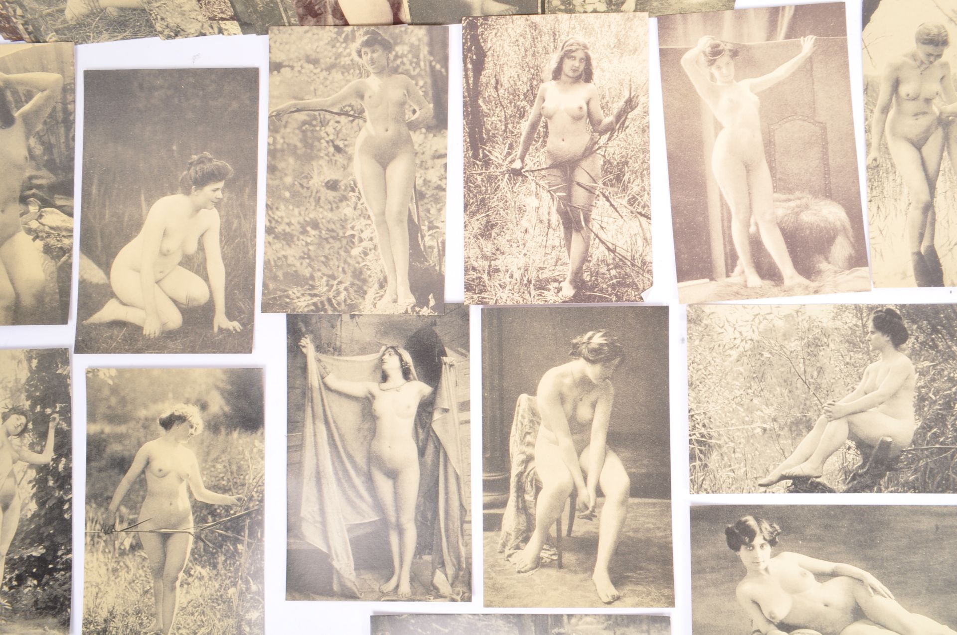 COLLECTION OF FRENCH EROTIC OUTDOOR NUDE POSTCARDS - Image 4 of 12