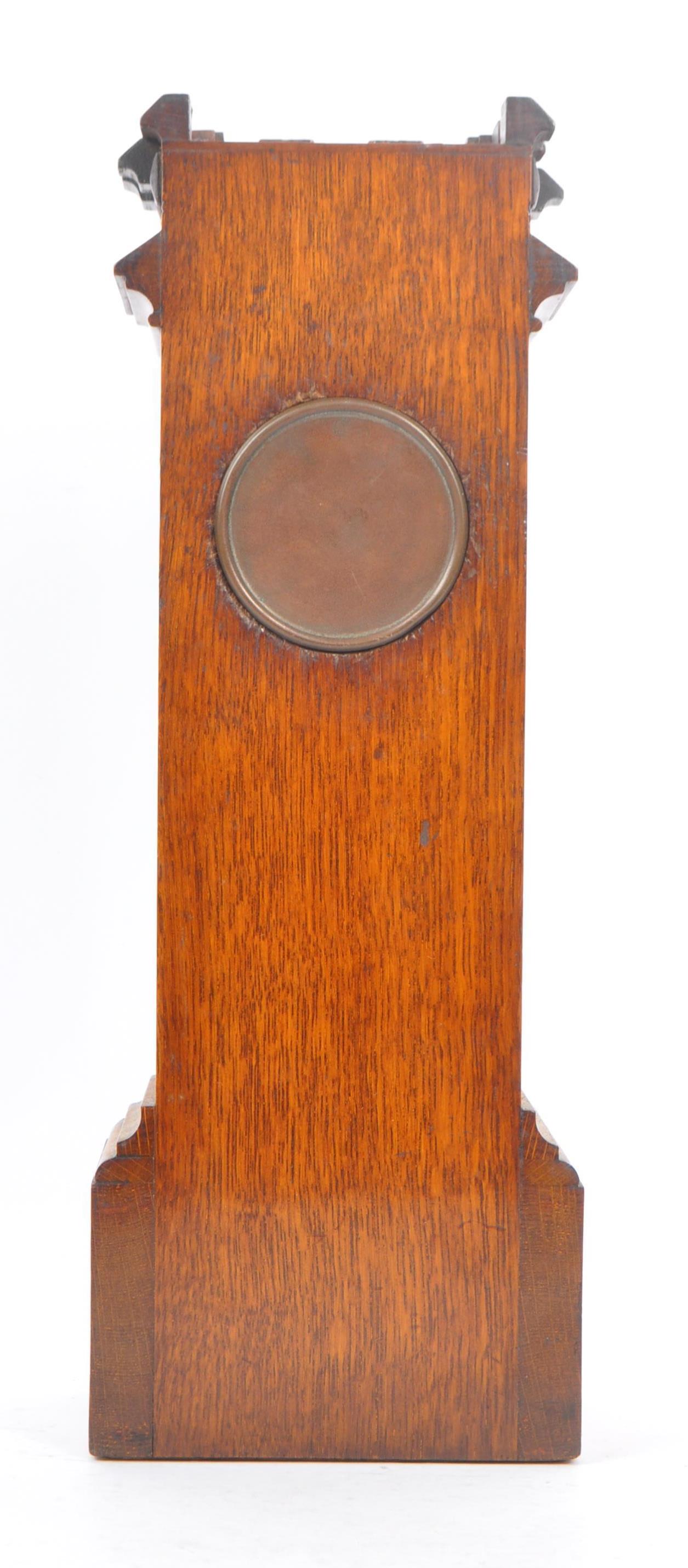 EARLY 20TH CENTURY OAK MANTEL CLOCK BAROMETER - Image 3 of 7