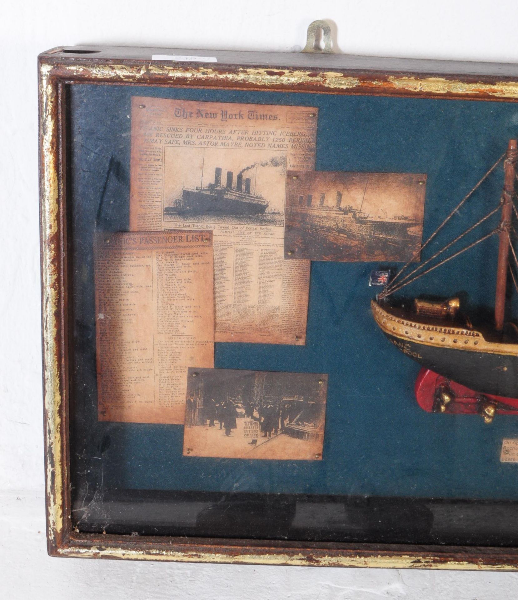 RMS TITANIC - VINTAGE 20TH CENTURY DISPLAY BOX OF TITANIC & INFO - Image 3 of 4