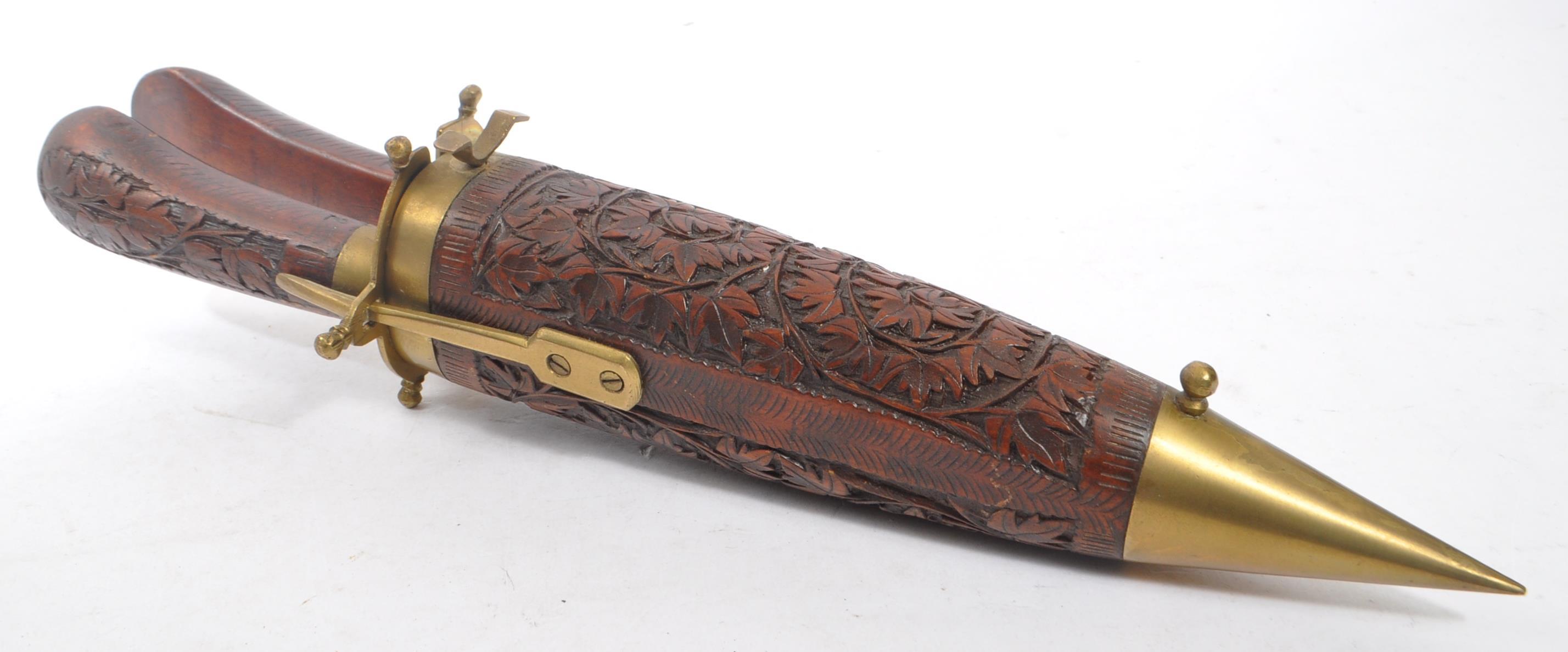 VINTAGE INDIAN FISH KNIFE SET WITH HAND CARVED SCABBARD - Image 6 of 6