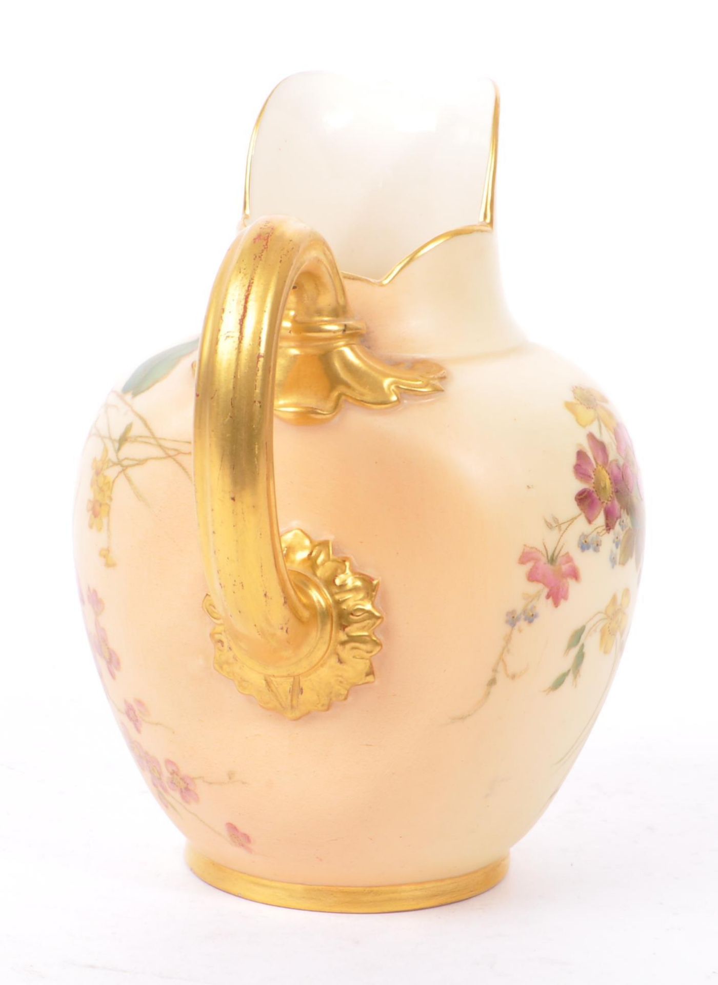 ROYAL WORCESTER - LATE 19TH CENTURY IVORY BLUSH FLATBACK VASE - Image 4 of 8