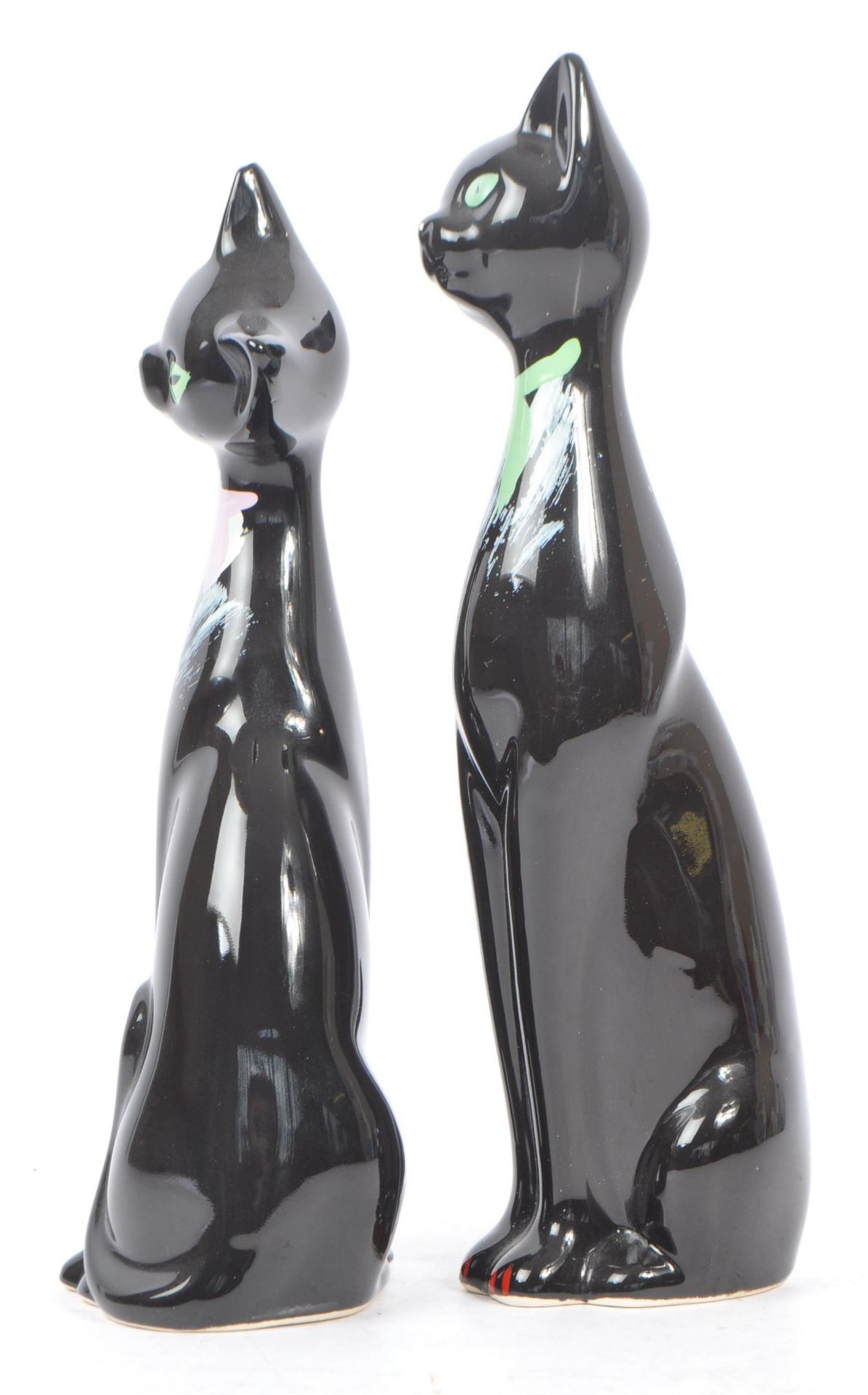 PAIR OF CONTEMPORARY CERAMIC POTTERY CAT FIGURES - Image 4 of 7