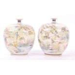 PAIR OF JAPANESE 19TH CENTURY BULBOUS SINGLE STEM VASES