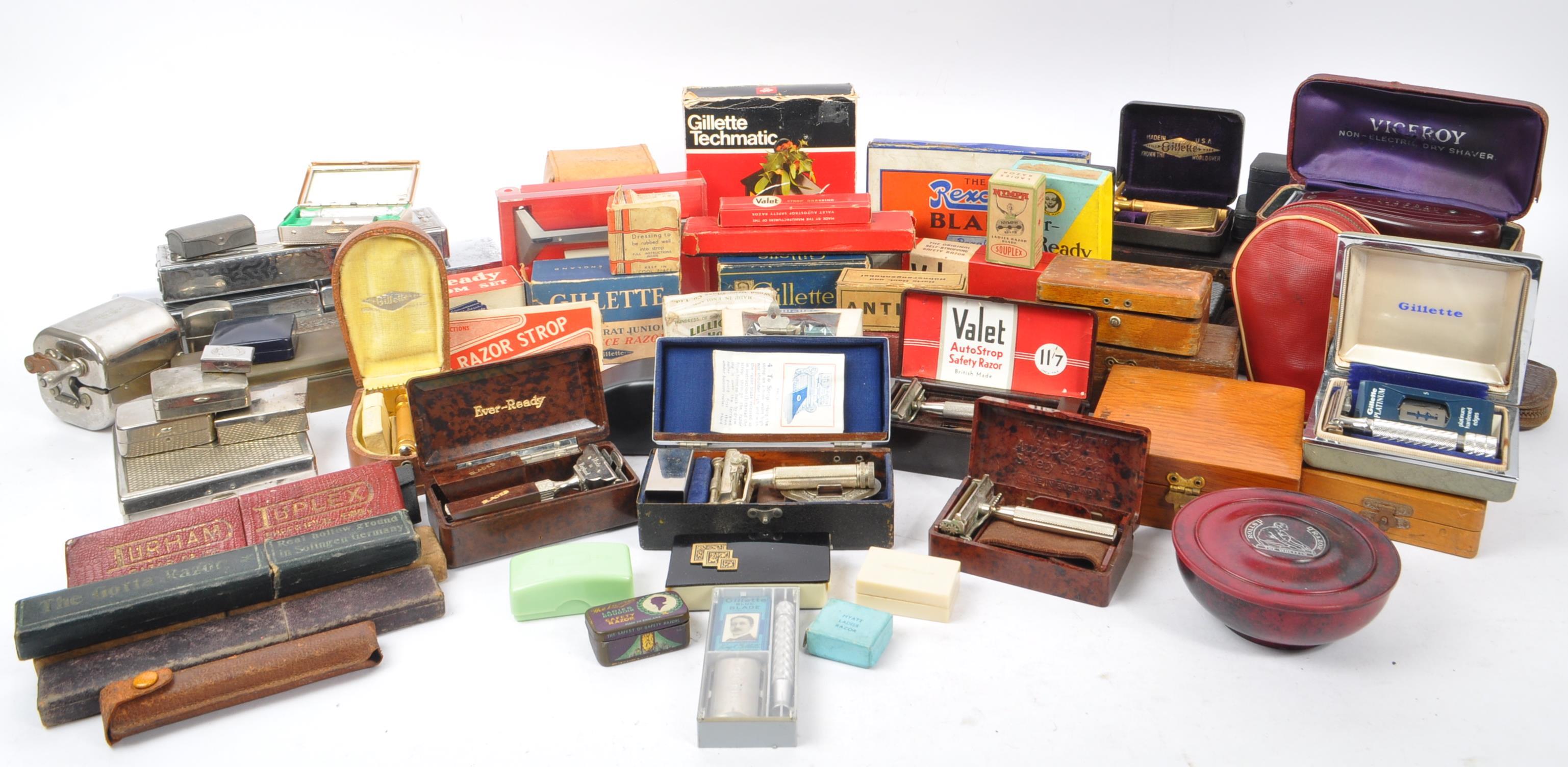 LARGE COLLECTION OF VINTAGE RAZORS - MINIATURES & CUT THROAT