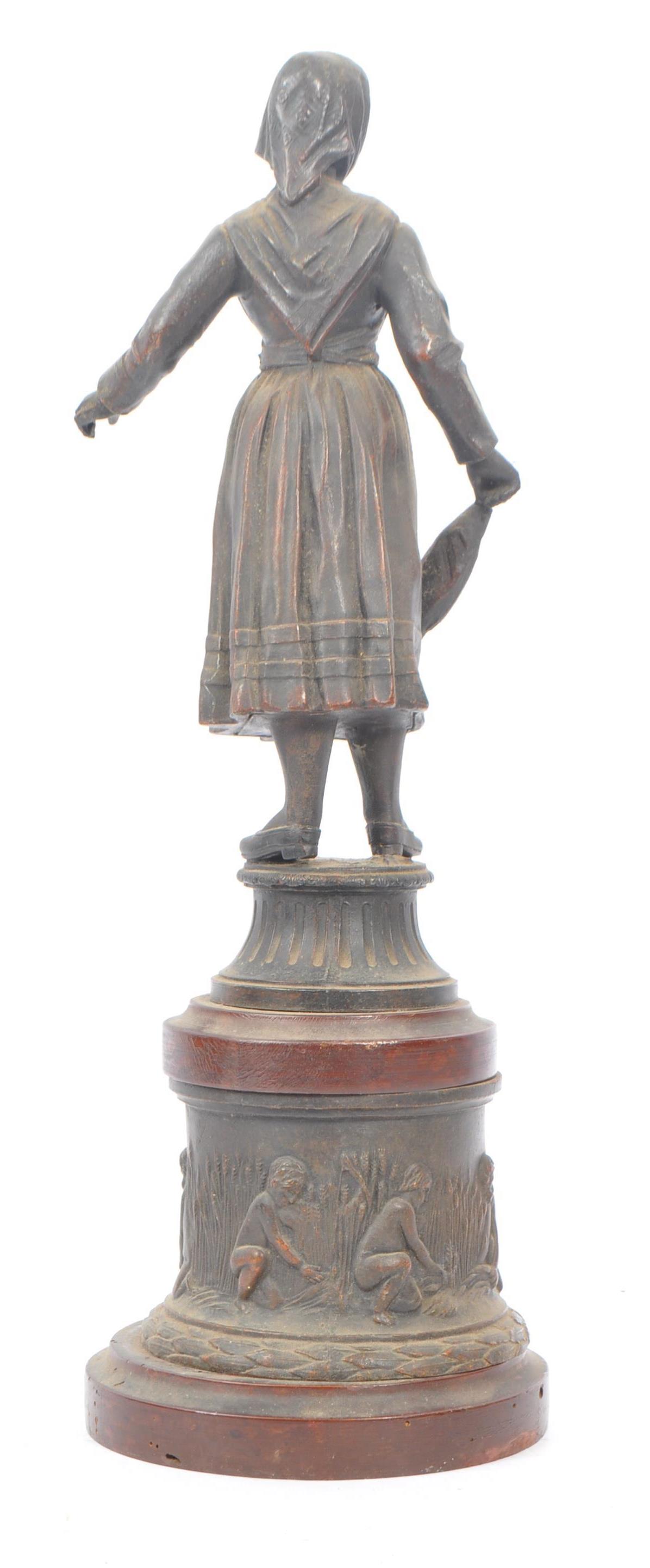 TWO 19TH CENTURY SPELTER FIGURES OF FISHING COUPLE - Image 5 of 7