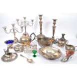 COLLECTION OF SILVER PLATE TABLEWARE & CURIOS