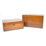 VICTORIAN INLAID VENEER JEWELLERY BOX AND ANOTHER