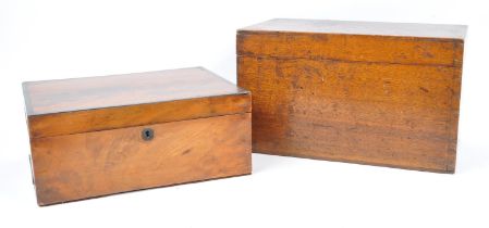 VICTORIAN INLAID VENEER JEWELLERY BOX AND ANOTHER