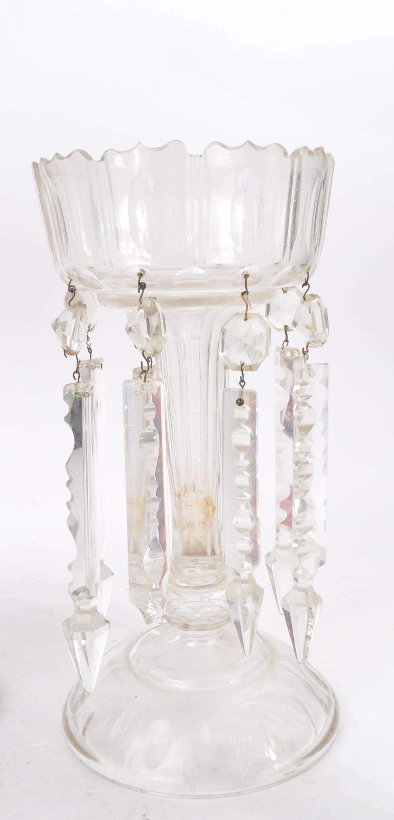 COLLECTION OF FOUR BOHEMIAN CUT GLASS LUSTRE VASES - Image 4 of 10