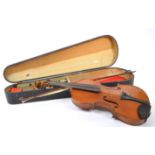 EARLY 20TH CENTURY FULL SIZE CASED VIOLIN