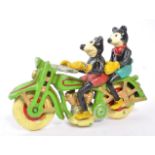 CAST IRON MICKEY AND MINNIE MOUSE ON MOTORCYCLE