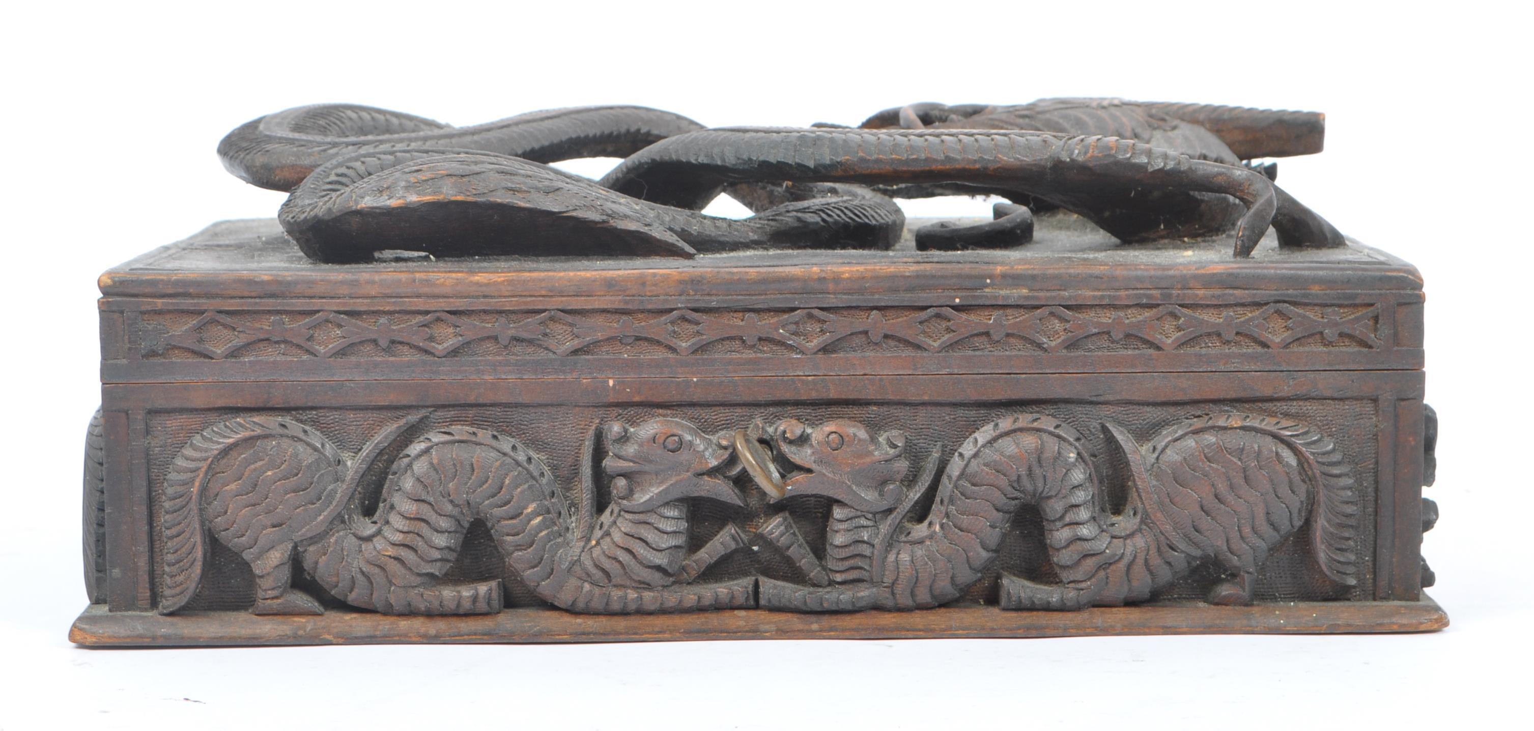 VINTAGE 20TH CENTURY ASIAN CARVED DRAGON BOX - Image 2 of 6
