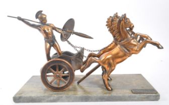 VINTAGE 20TH CENTURY HORSE & CART ACHILLES FIGURE