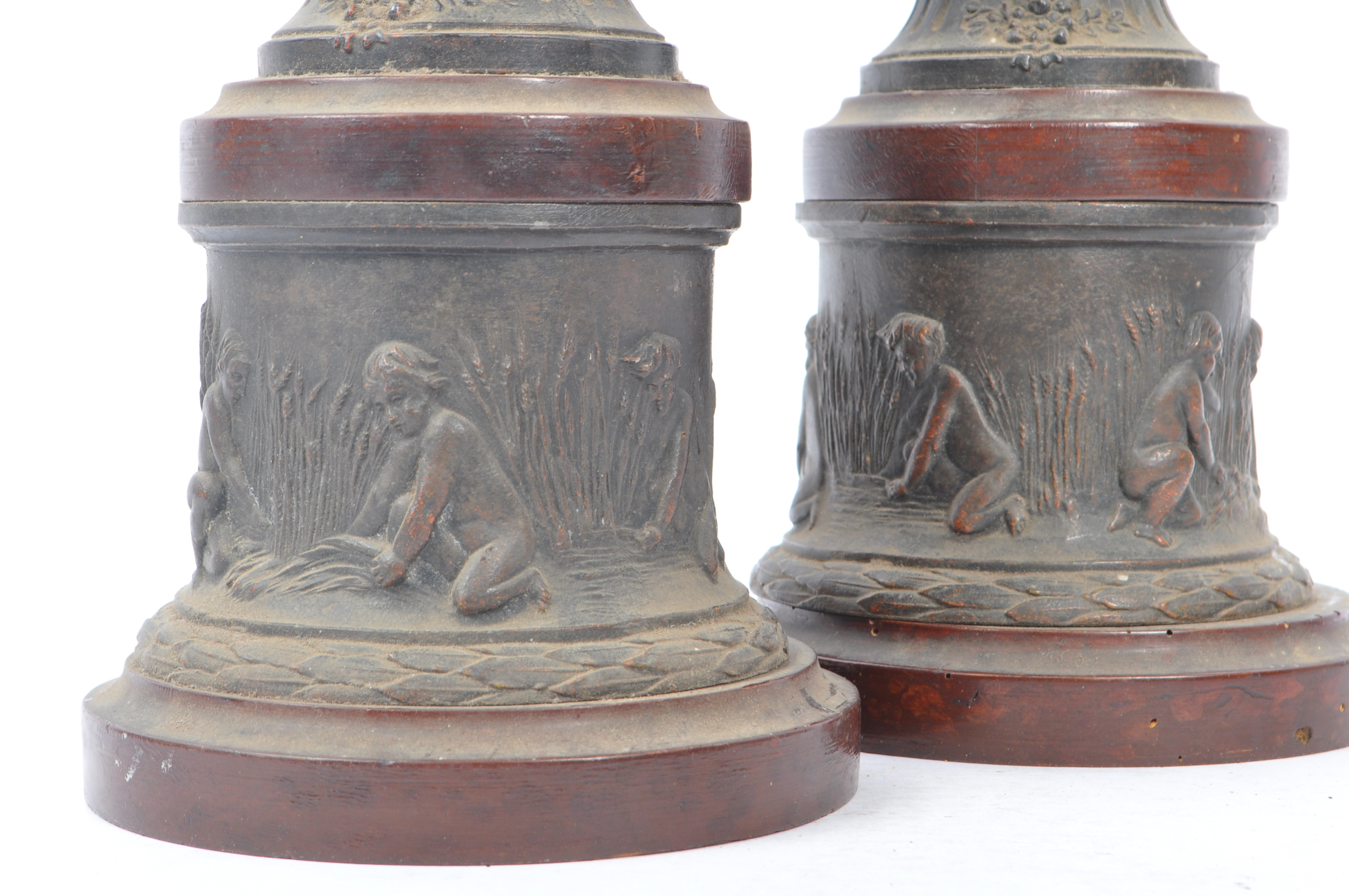 TWO 19TH CENTURY SPELTER FIGURES OF FISHING COUPLE - Image 7 of 7