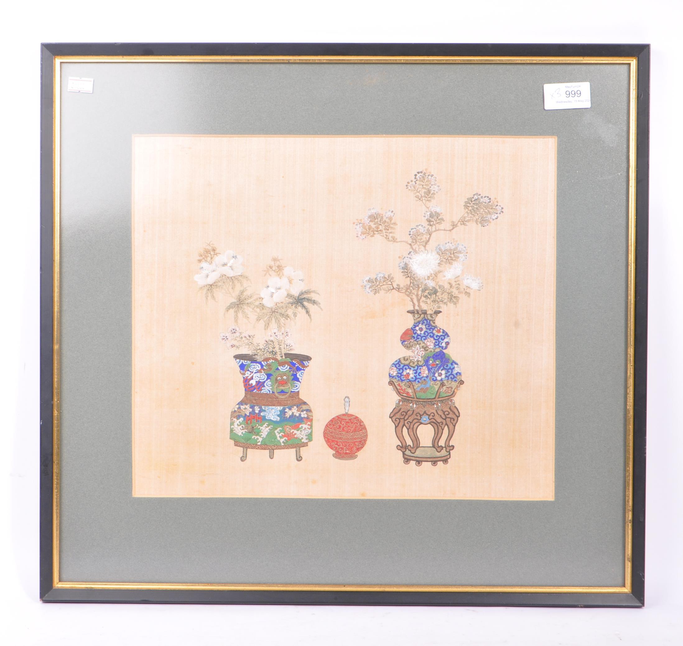 TWO 19TH CENTURY CHINESE AND JAPANESE PAINTINGS ON SILK - Image 6 of 8