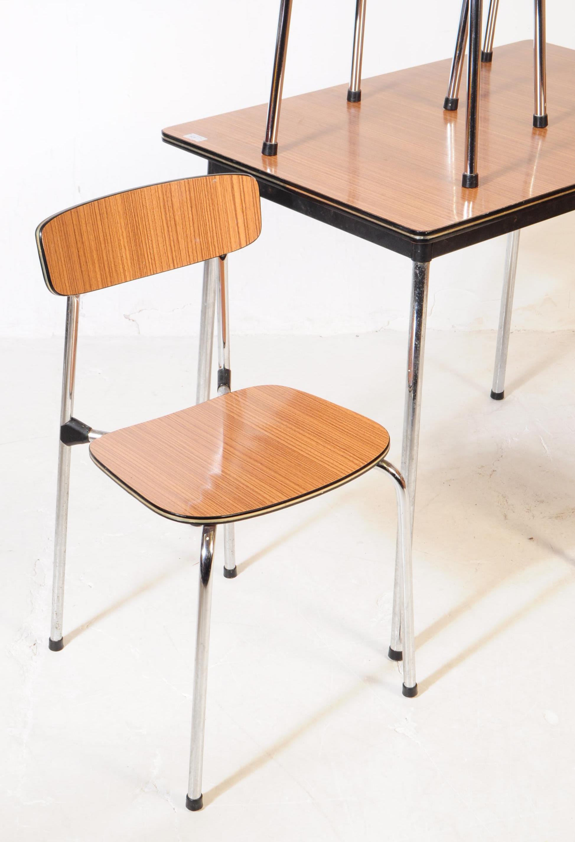 BRITISH MODERN DESIGN - FORMICA KITCHEN TABLE - CHAIRS - STOOLS - Image 3 of 9