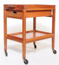 VINTAGE LATE 20TH CENTURY TEAK TWO TIER SERVING TROLLEY