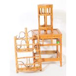 COLLECTION OF THREE VINTAGE BAMBOO TABLE STANDS / SHELVES