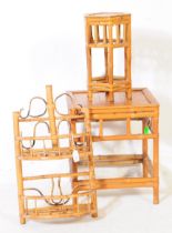 COLLECTION OF THREE VINTAGE BAMBOO TABLE STANDS / SHELVES