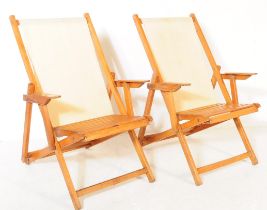 PAIR OF 20TH CENTURY FOLDING DECK CHAIRS