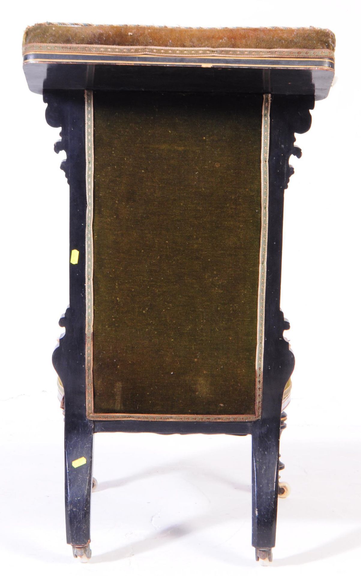 VICTORIAN LATE 19TH CENTURY EBONISED PRIE-DIEU CHAIR - Image 3 of 5