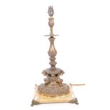 FRENCH 19TH CENTURY BRONZE LAMP WITH FAUN DECORATION