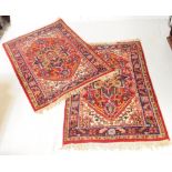 TWO LATE 20TH CENTURY PERSIAN MANNER WOOL RUGS