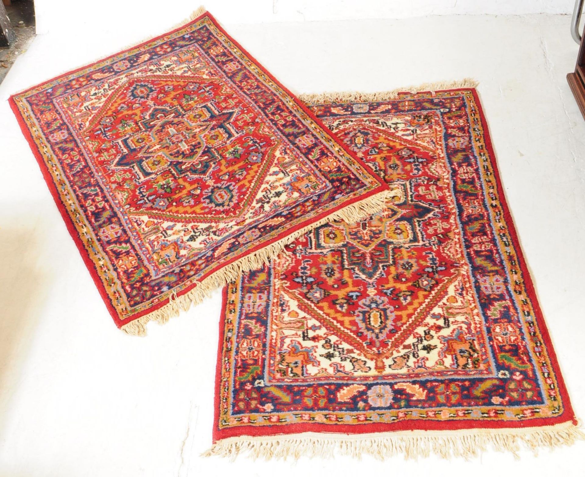 TWO LATE 20TH CENTURY PERSIAN MANNER WOOL RUGS