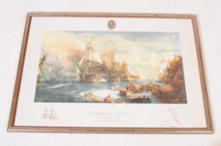OF MILITARY INTEREST - LIMITED EDITION FRENCH PRINT OF SHIPS