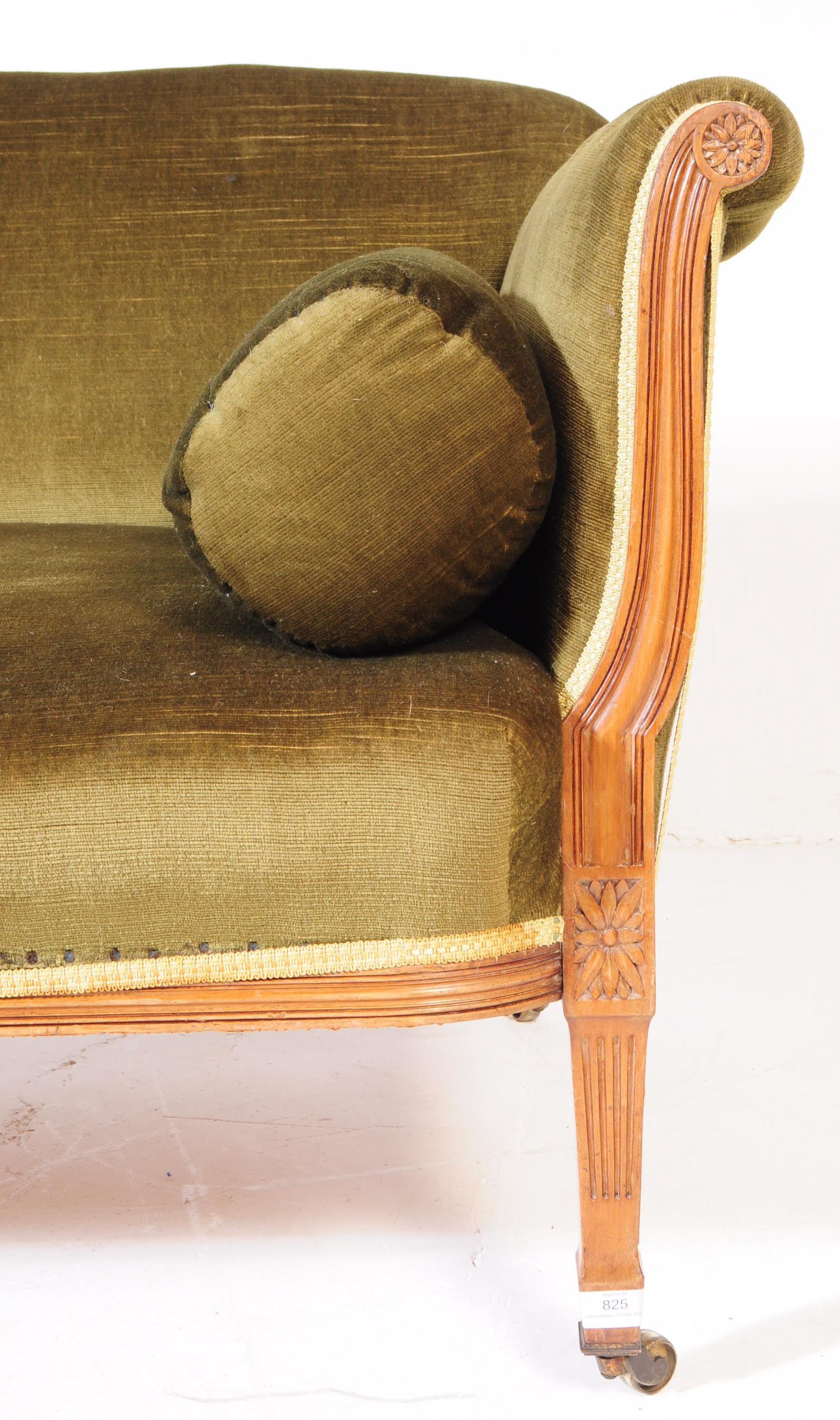 EARLY 20TH CENTURY MAHOGANY TWO SEATER SOFA SETTEE - Image 4 of 5