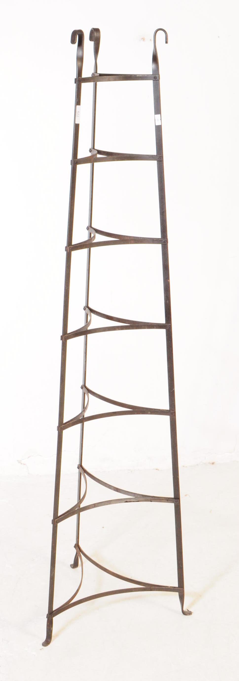 VINTAGE 20TH CENTURY WROUGHT IRON SEVEN TIER PLANT STAND
