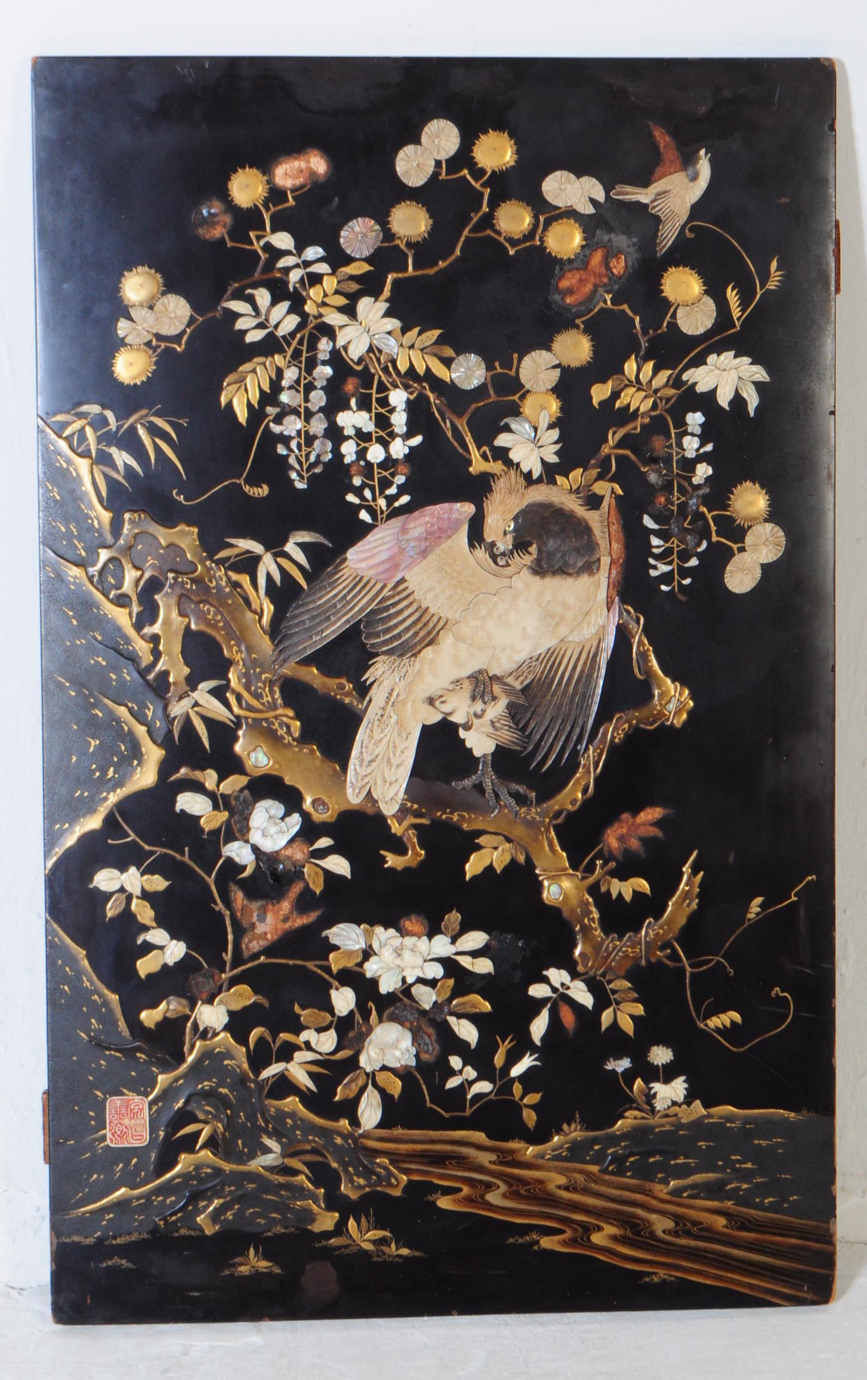 EARLY 20TH CENTURY 1920S DECORATIVE JAPANESE SHIBAYAMA PANEL