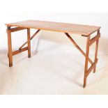 VINTAGE SOLID PINE WOOD FOLDING TRESTLE TABLE