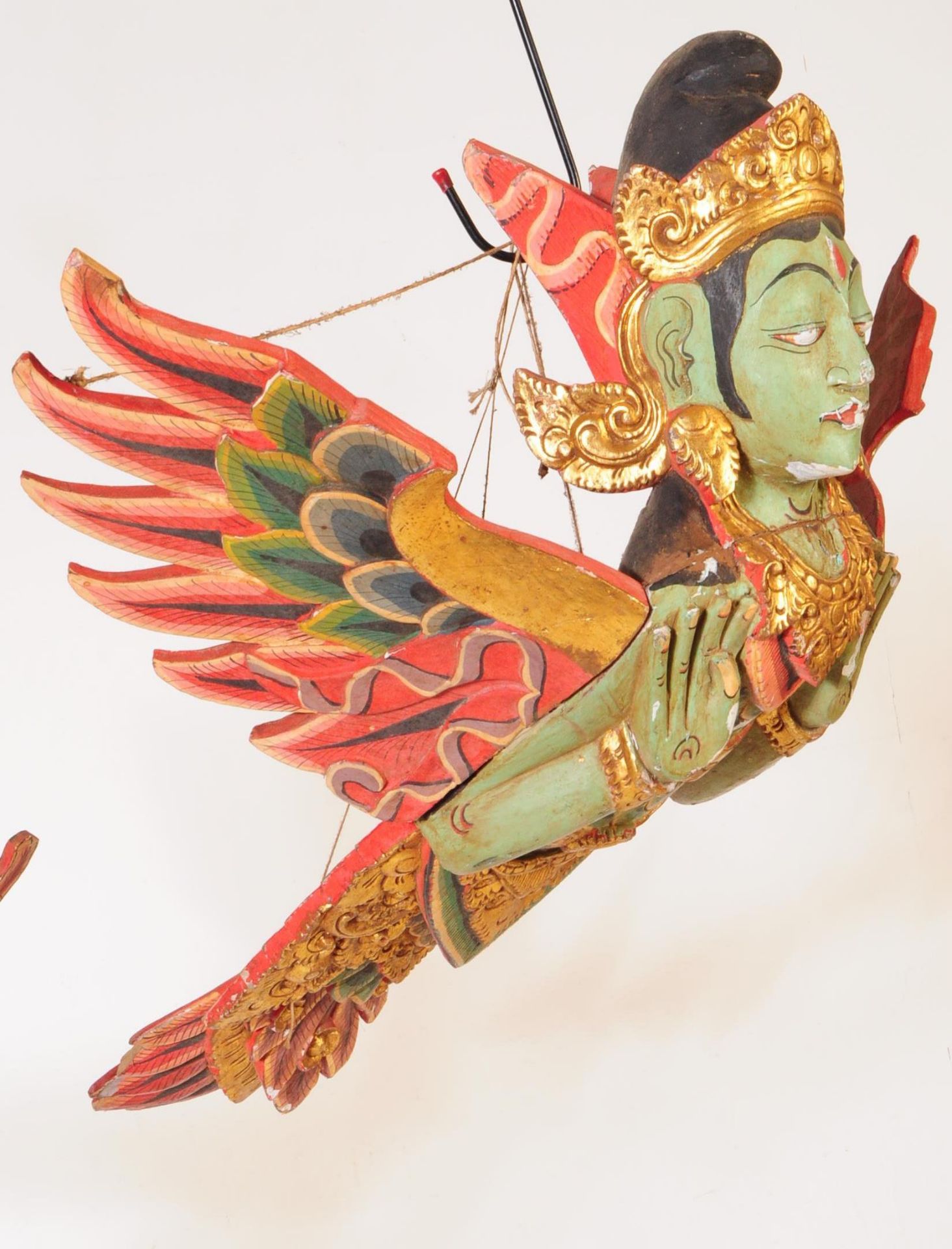 TWO MID 20TH CENTURY INDIAN AVIAN HUMANOIDS FLYING ORNAMENTS - Image 6 of 7