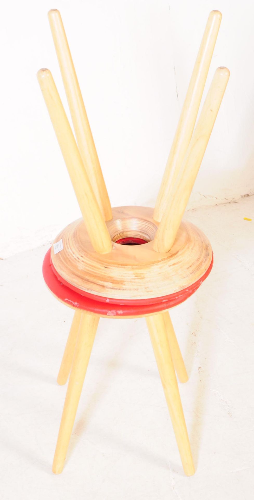 PAIR OF MID CENTURY VINYL TOPPED STOOLS - Image 6 of 6