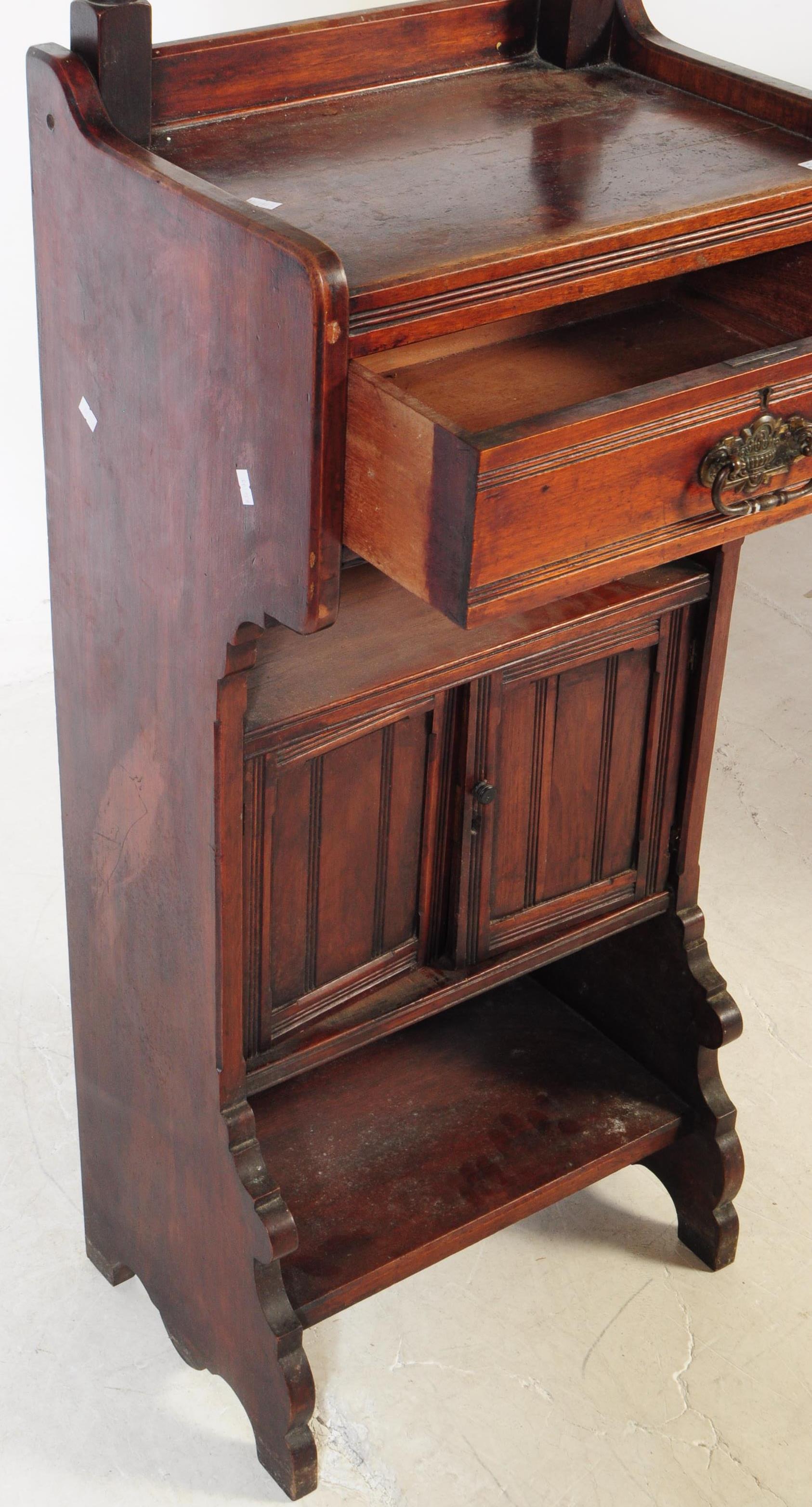 EDWARDIAN MAHOGANY WASHSTAND WITH MIRROR TOP - Image 4 of 8