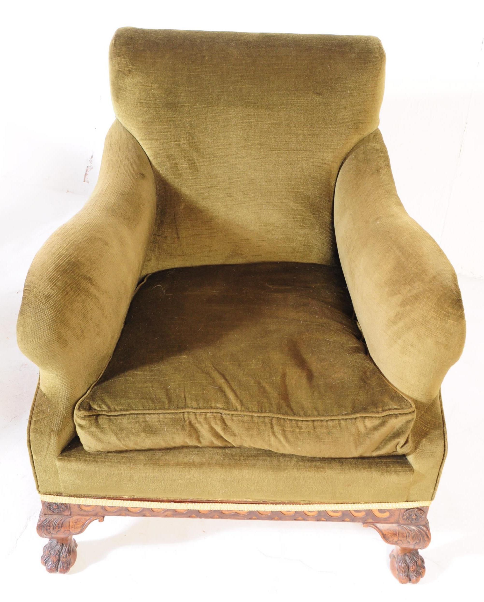 TWO VINTAGE 20TH CENTURY HIS & HERS FIRESIDE ARMCHAIRS - Image 7 of 7
