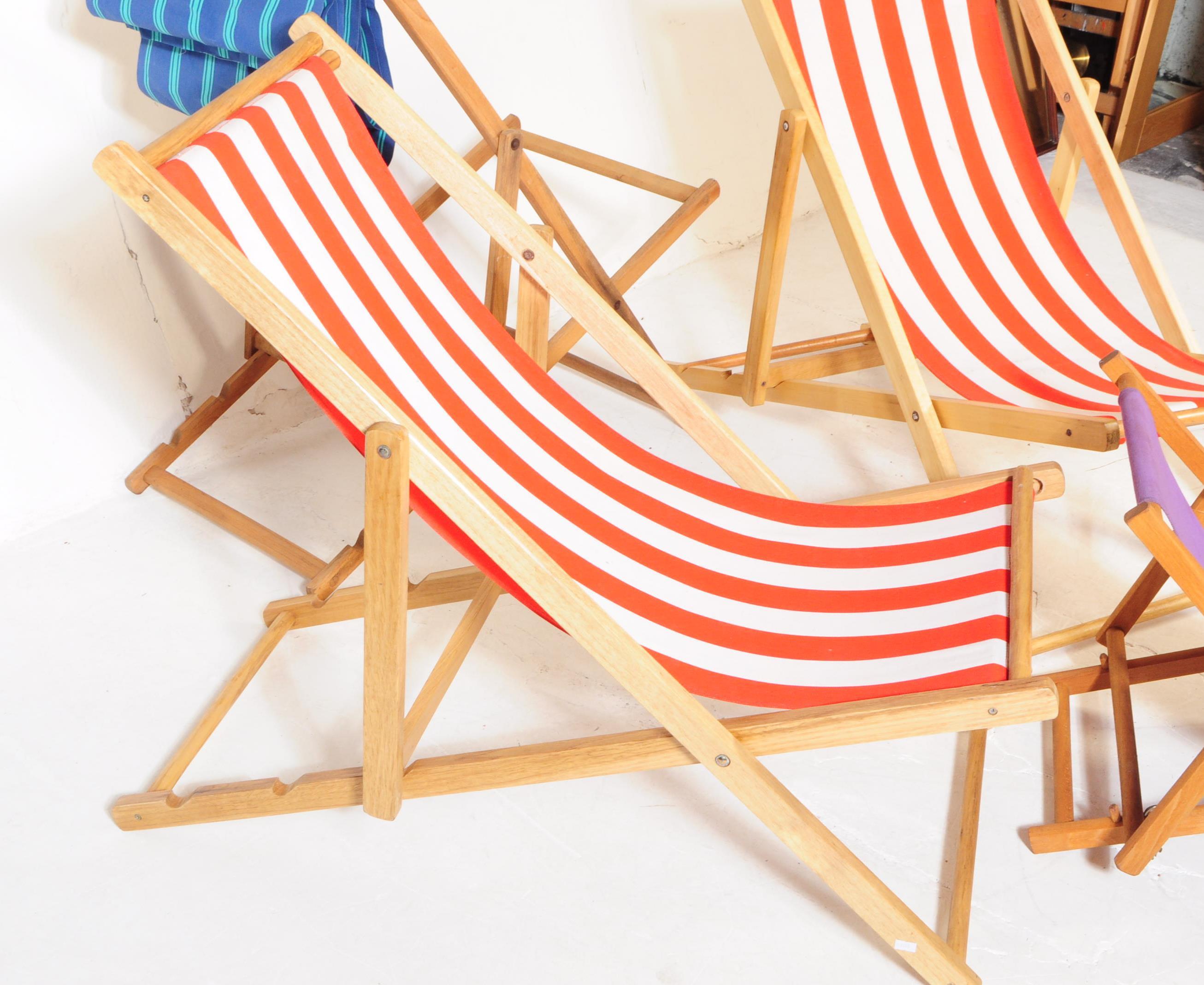 FOUR BEECH WOOD BEACH DECK CHAIRS - Image 2 of 8