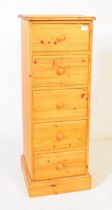 CONTEMPORARY COUNTRY PINE PEDESTAL CHEST OF DRAWERS