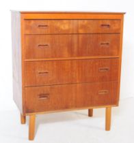 BRITISH MODERN DESIGN - MID CENTURY TEAK CHEST OF DRAWERS