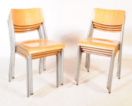 SET OF EIGHT VINTAGE 20TH CENTURY PLYWOOD SCHOOL CHAIRS